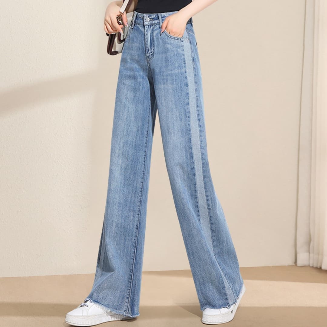 レディースジーンズパンツ　リラックスワイドデニム