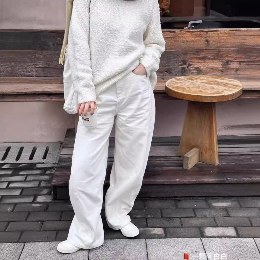 レディースジーンズパンツ　こなれワイドデニム