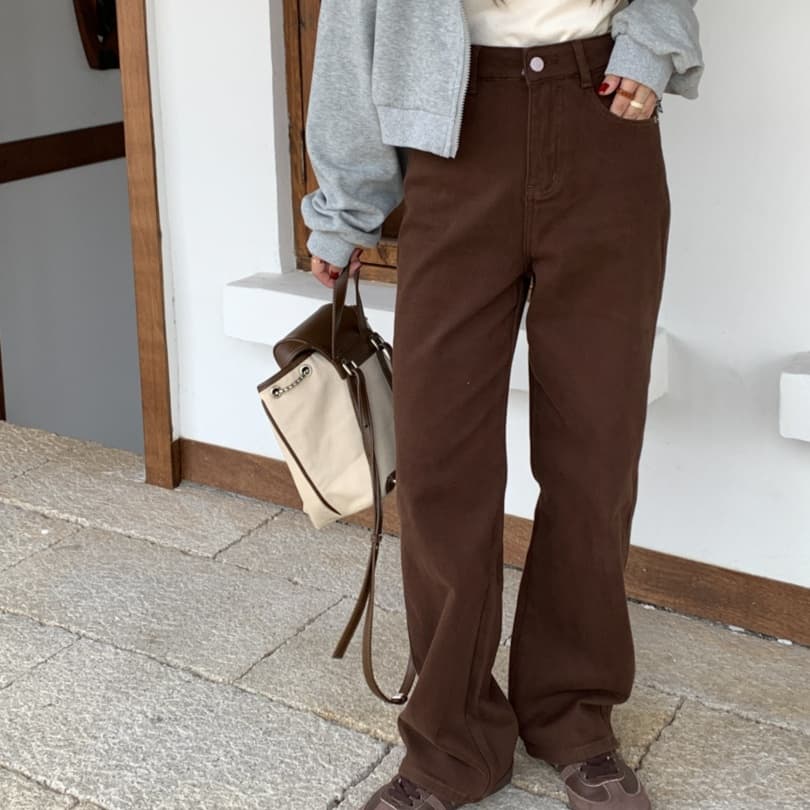 レディースジーンズパンツ ゆとりシルエットデニムパンツ