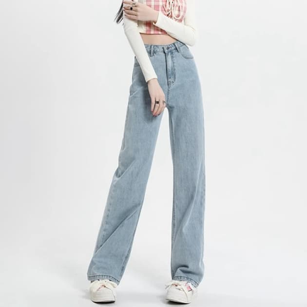 レディースジーンズパンツ すっきりシルエット美脚デニムパンツ