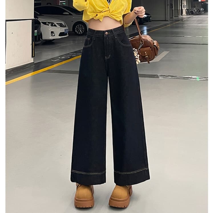 レディースジーンズパンツ ハイウエストルーズデニム