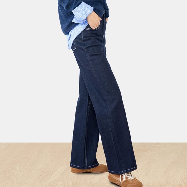 レディースジーンズパンツ すっきりとしたシルエットの美脚デニムパンツ