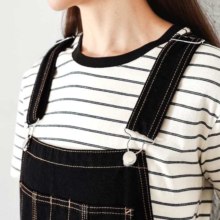 レディースジーンズパンツ ゆったりシルエットのデニムサロペット
