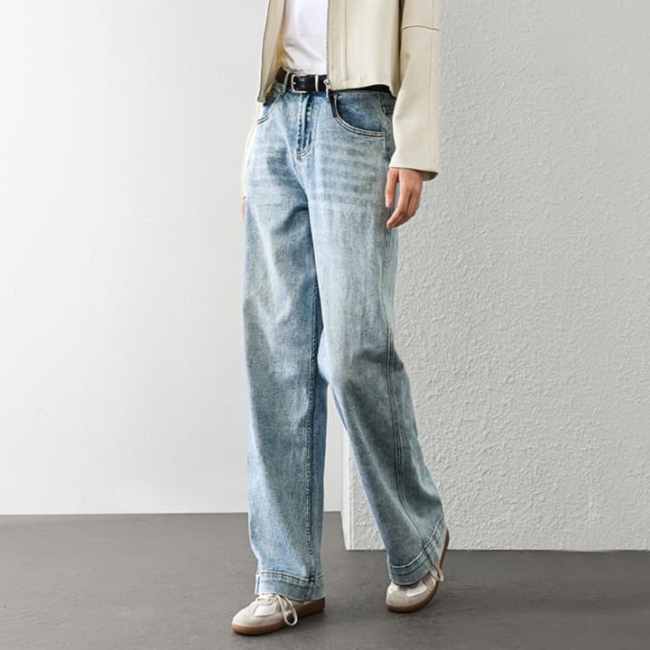 レディースジーンズパンツ ストレートデニム