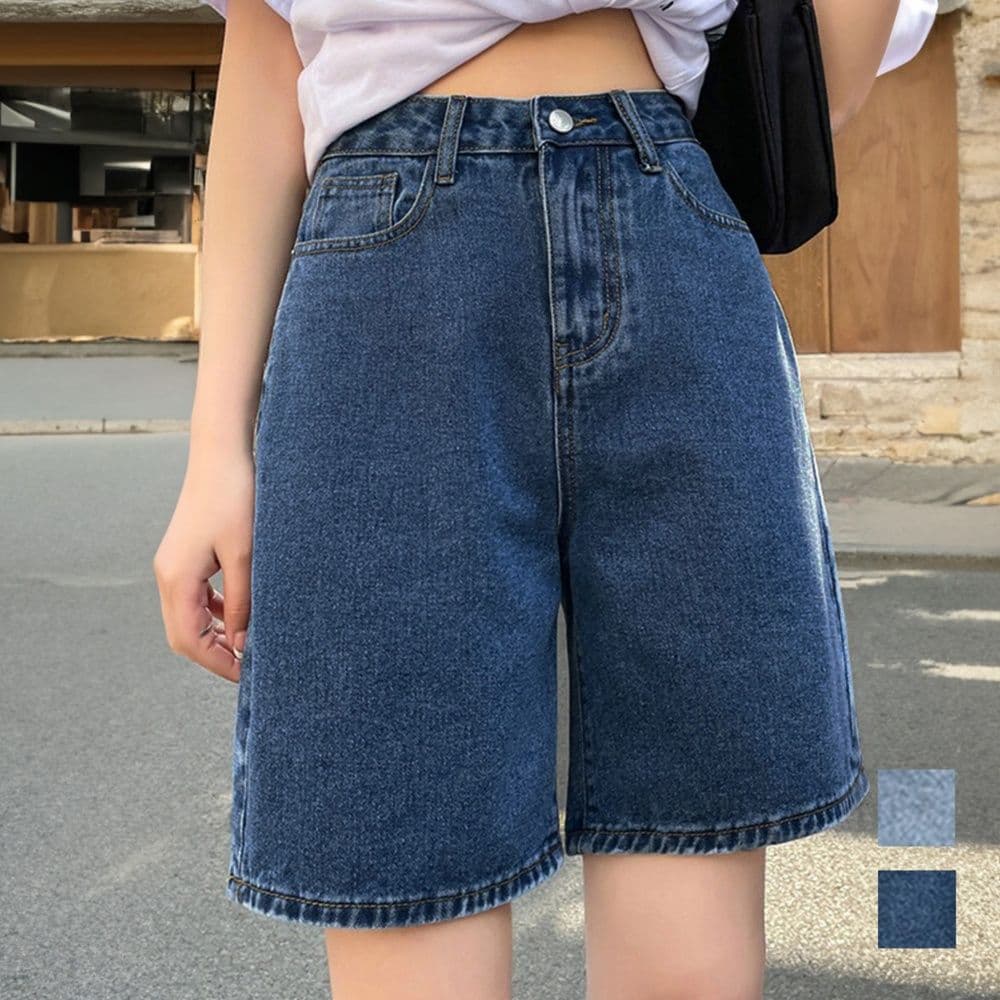 レディース ジーンズ ハイウエスト デニム ショートパンツ 美脚効果