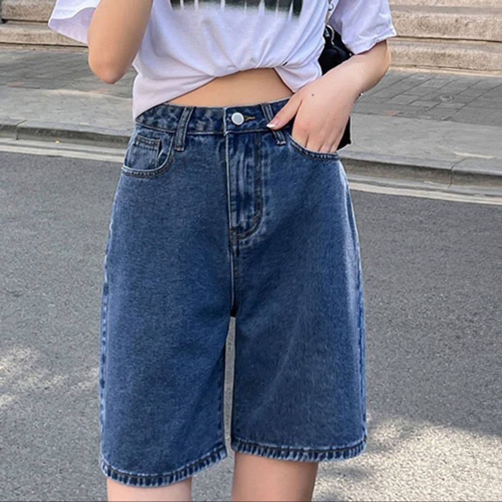 レディース ジーンズ ハイウエスト デニム ショートパンツ 美脚効果
