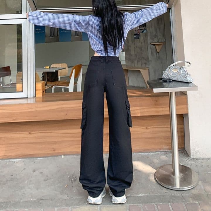 レディース ジーンズ ワイドシルエット カーゴパンツ