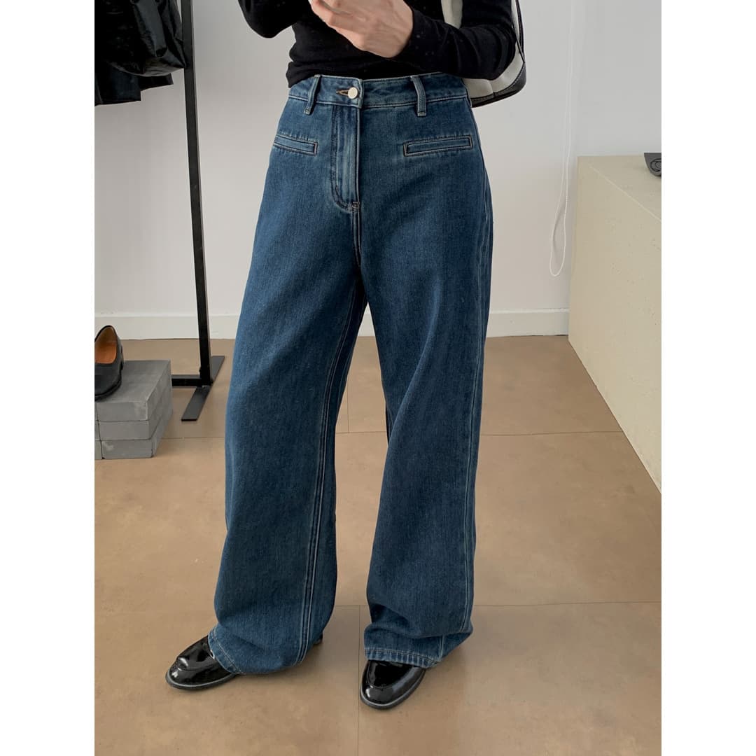 レディースジーンズパンツ ハイウエストゆったりデニムパンツ