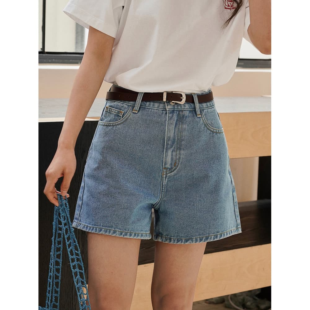 レディースジーンズパンツ クラシック ハイウエスト デニムショート