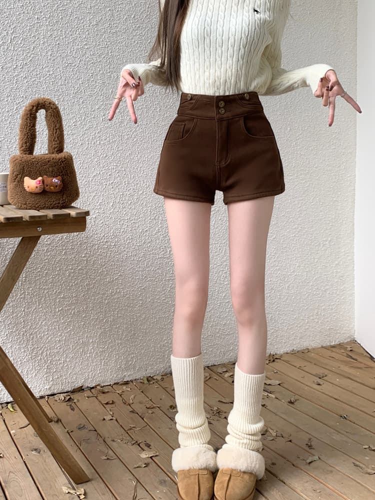 レディースジーンズパンツ もこもこ裏起毛デニムパンツ