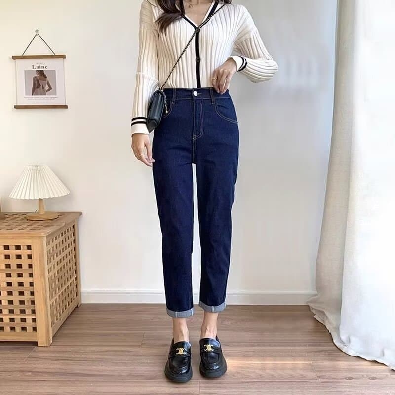レディースジーンズパンツ すっきりストレートデニムパンツ
