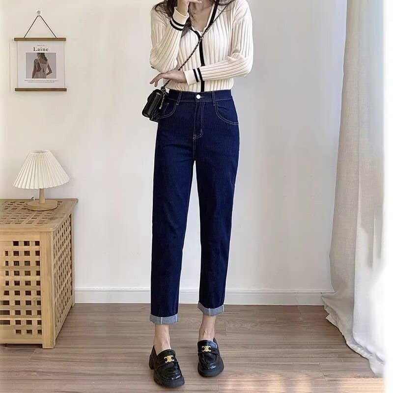 レディースジーンズパンツ すっきりストレートデニムパンツ