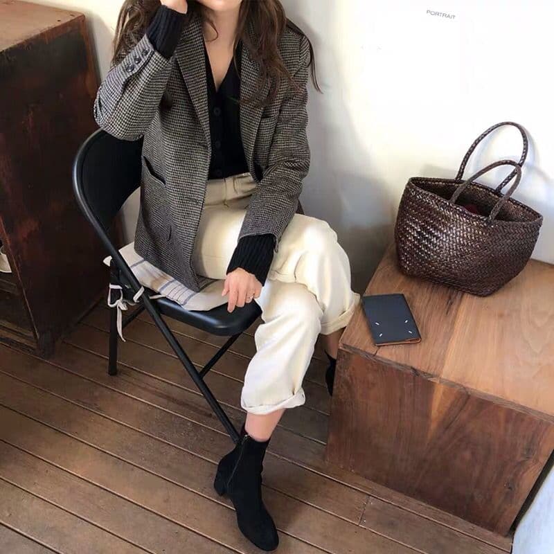 レディース ジーンズ ロールアップストレートデニムパンツ