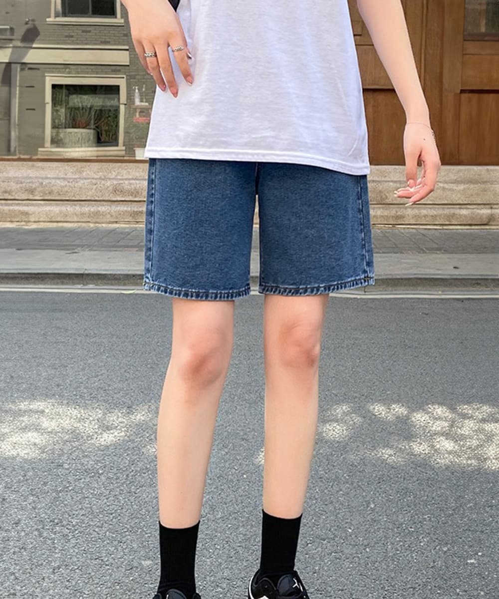 レディース ジーンズ ハイウエスト デニム ショートパンツ 美脚効果