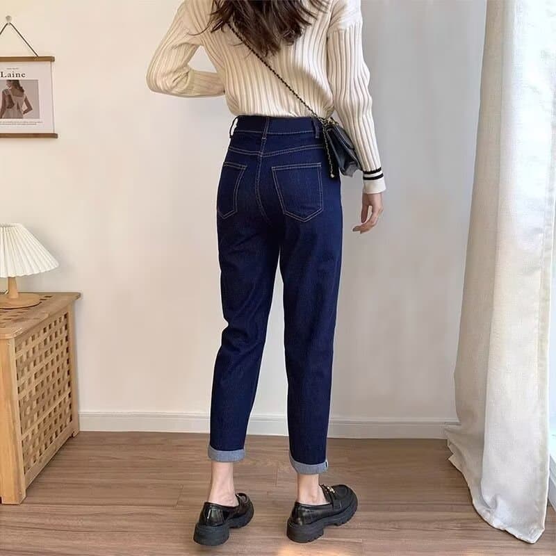 レディースジーンズパンツ すっきりストレートデニムパンツ