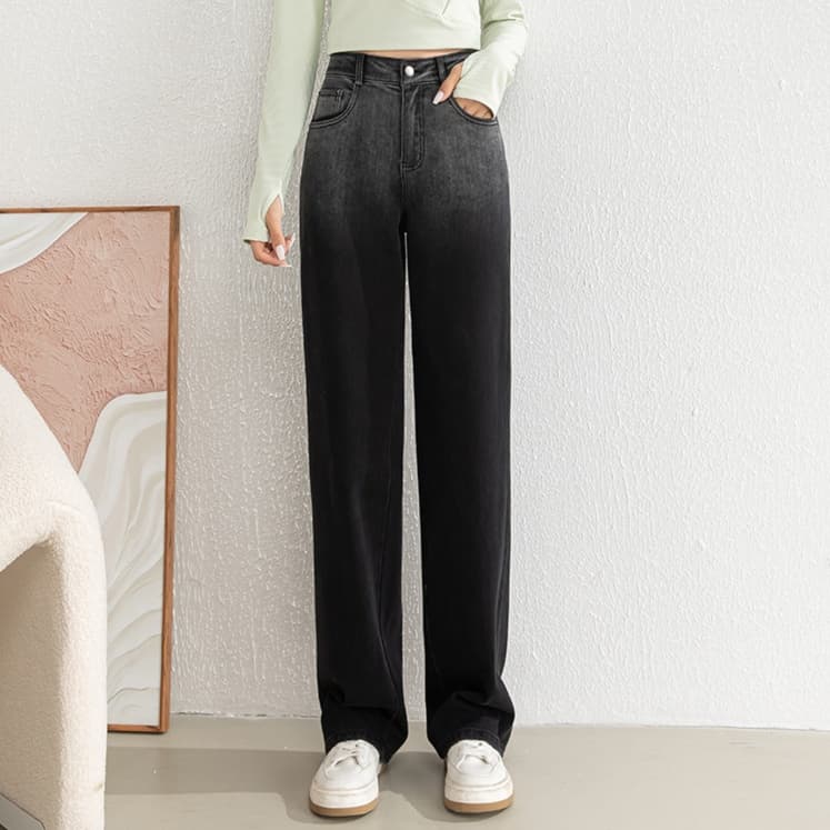レディースジーンズパンツ ストレートデニムパンツ