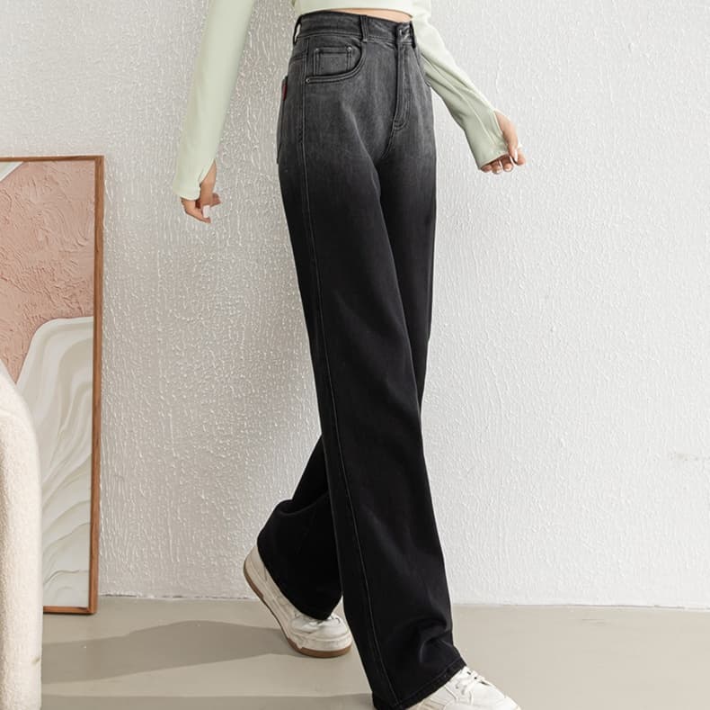 レディースジーンズパンツ ストレートデニムパンツ