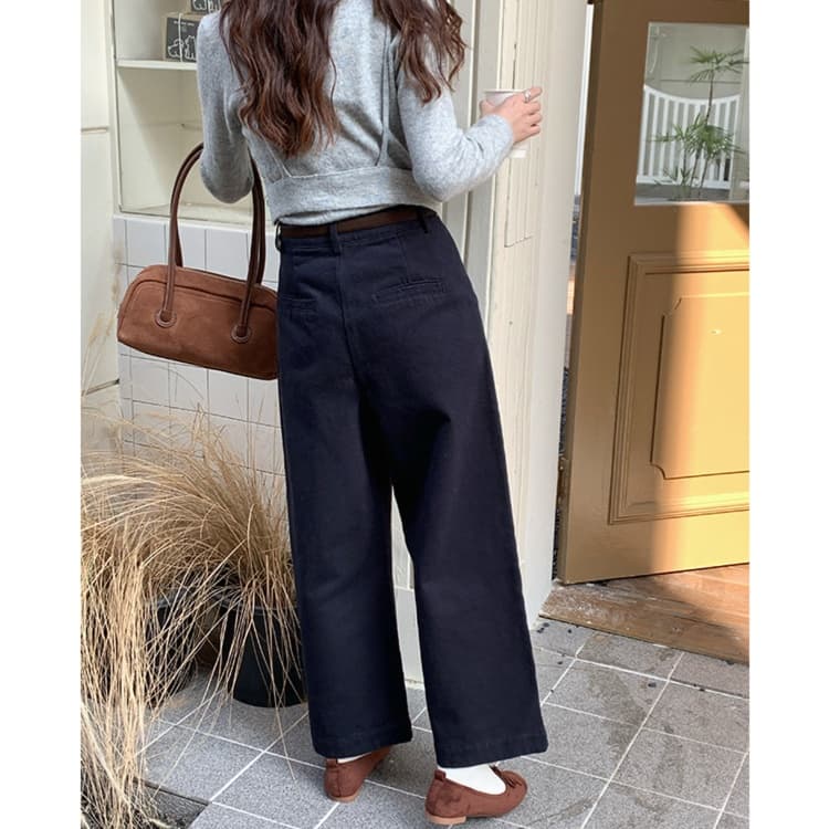 ハイウエストワイドデニムパンツ