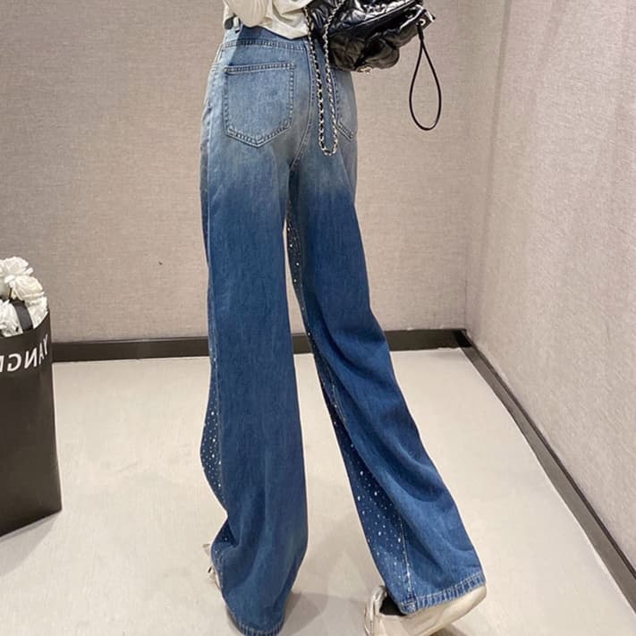 レディースジーンズパンツ キラキラグラデーションデニム