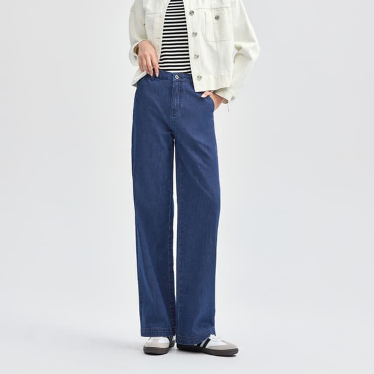 レディースジーンズパンツ ストレートデニムパンツ