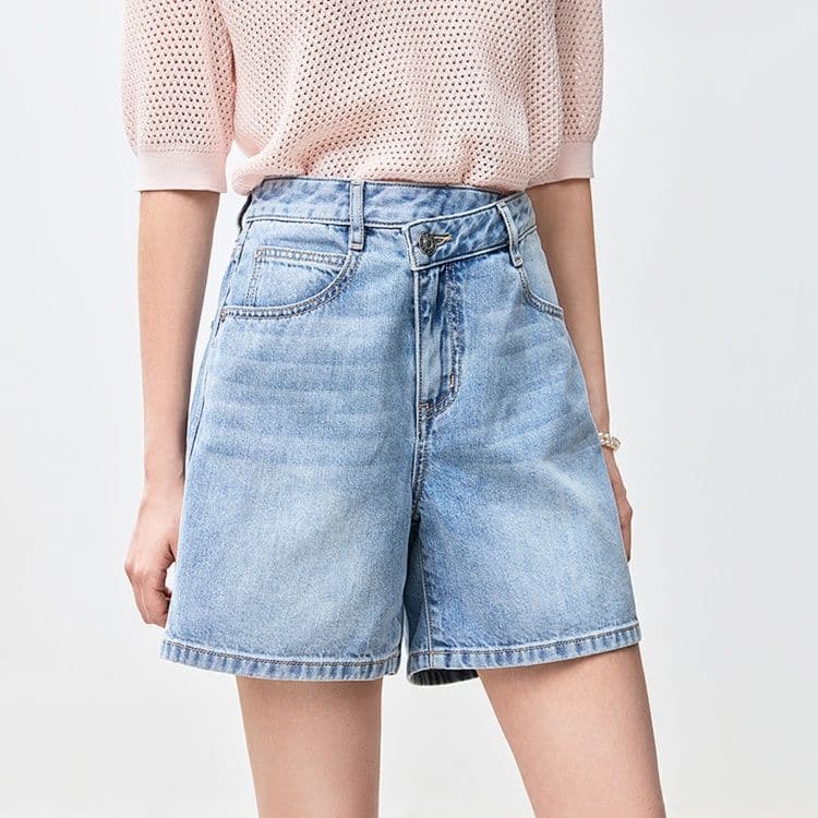 レディース ジーンズ ゆったりルーズ デニムショートパンツ