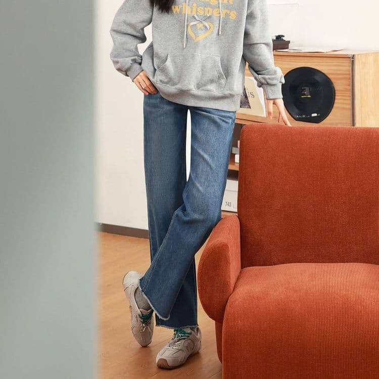レディース ジーンズ 大人上品ゆったりシルエット美脚デニムパンツ