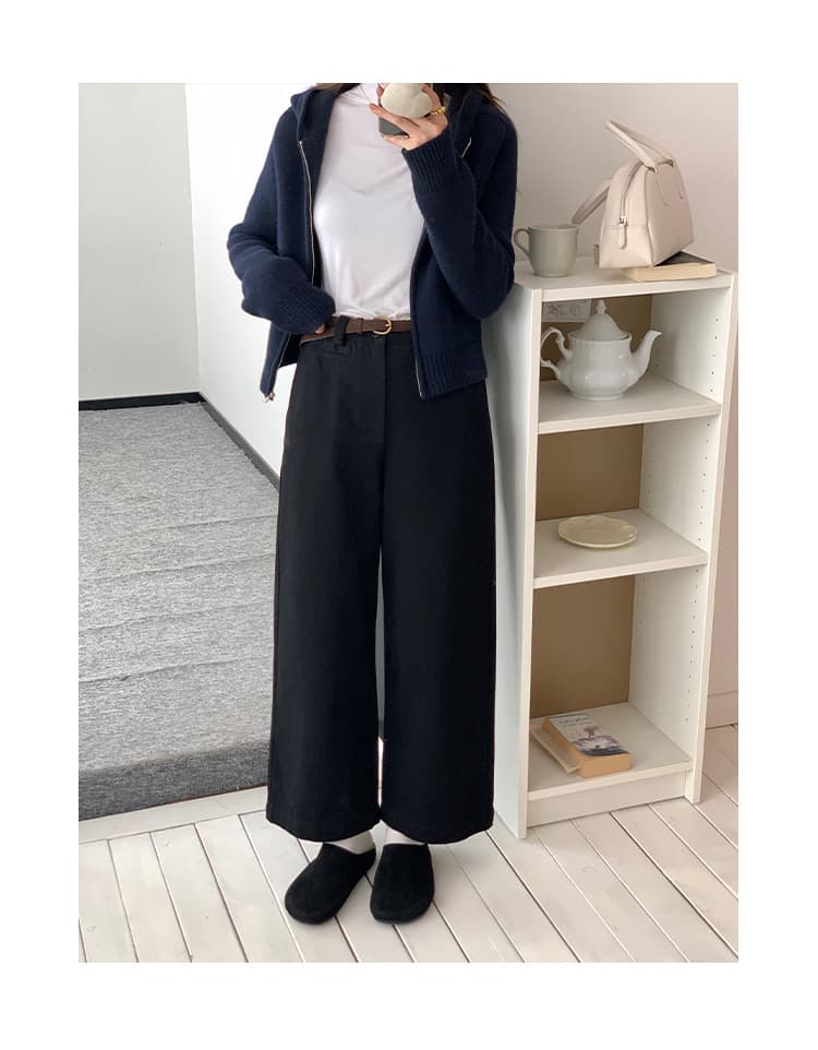 ハイウエストワイドデニムパンツ